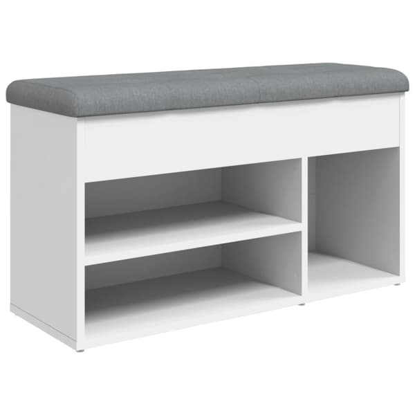 skobænk 82x32x45,5 cm konstrueret træ hvid
