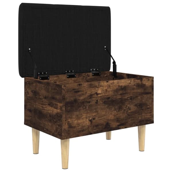 Förvaringsbänk rökfärgad ek 62x42x46 cm konstruerat trä