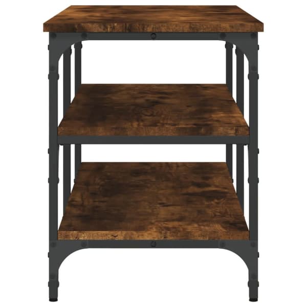 skobænk 100x38,5x49 cm konstrueret træ røget egetræsfarve