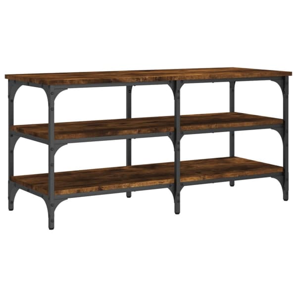 skobænk 100x38,5x49 cm konstrueret træ røget egetræsfarve