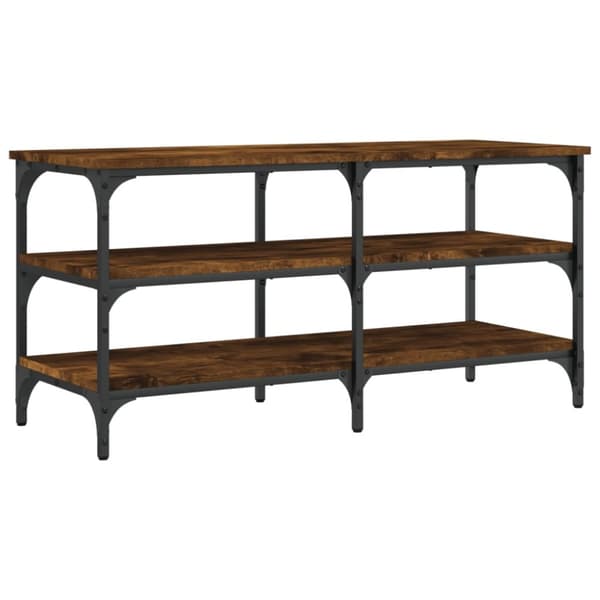 skobænk 100x38,5x49 cm konstrueret træ røget egetræsfarve