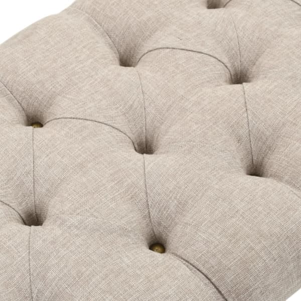 opbevaringsbænk massivt træ og stof 103 x 51 x 44 cm