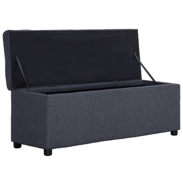 bænk med opbevaringsrum 116 cm polyester mørkegrå