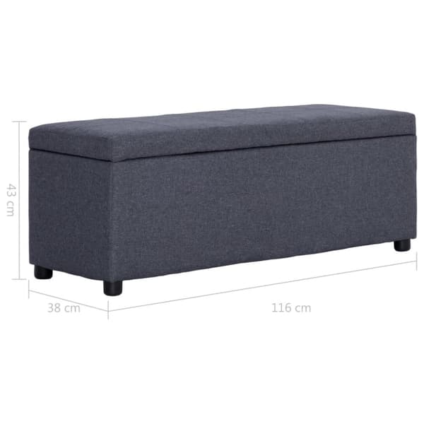 bænk med opbevaringsrum 116 cm polyester mørkegrå