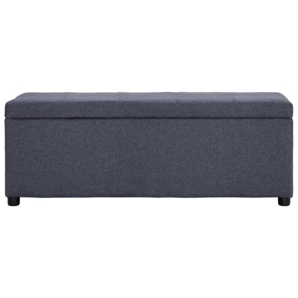 bænk med opbevaringsrum 116 cm polyester mørkegrå