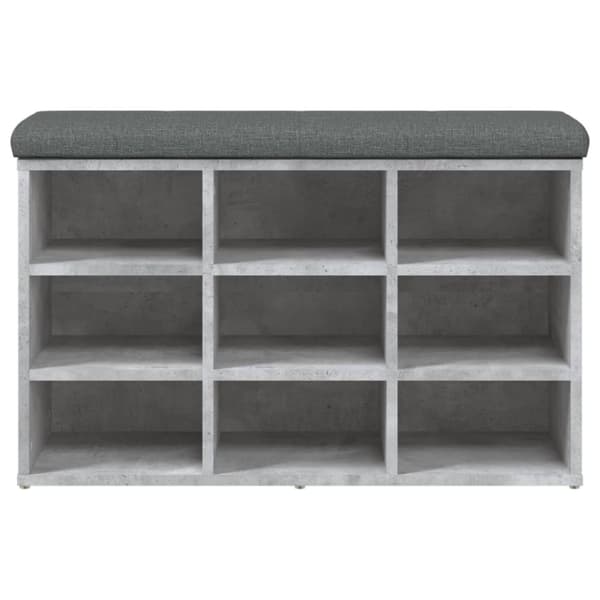 Kenkäpenkki, harmaa betoni, 82x32x50cm, puupohjainen materiaali