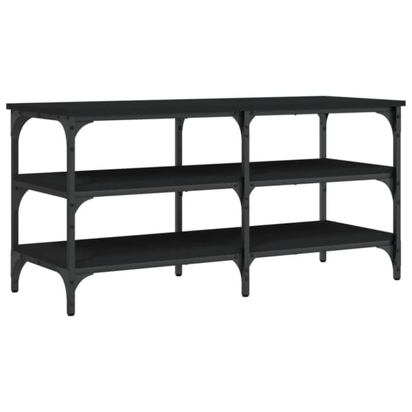 skobænk 100x38,5x49 cm konstrueret træ sort