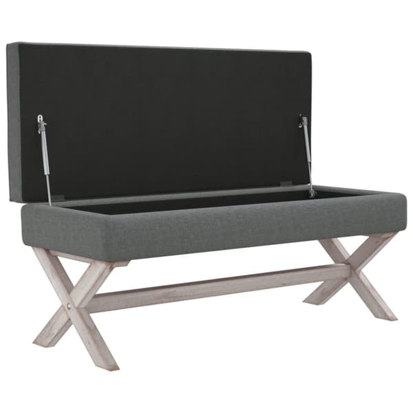opbevaringsskammel 110x45x49 cm stof mørkegrå
