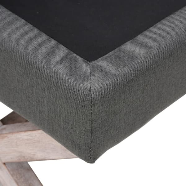 opbevaringsskammel 110x45x49 cm stof mørkegrå