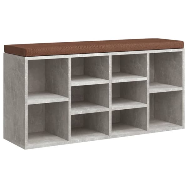 skobænk 103x30x48 cm konstrueret træ betongrå