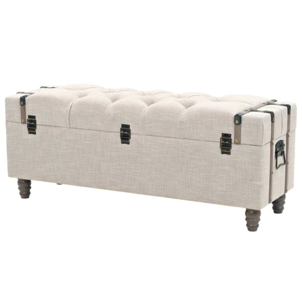 Förvaringsbänk set 3 delar massivt trä och stål 112x37x45 cm