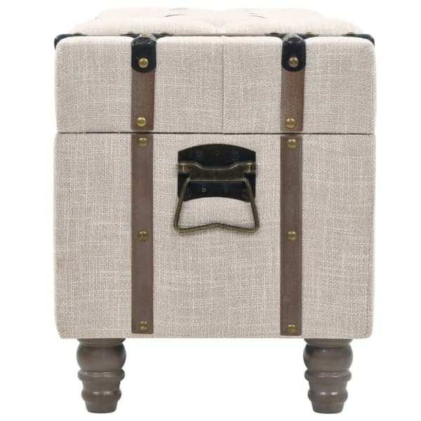 Förvaringsbänk set 3 delar massivt trä och stål 112x37x45 cm