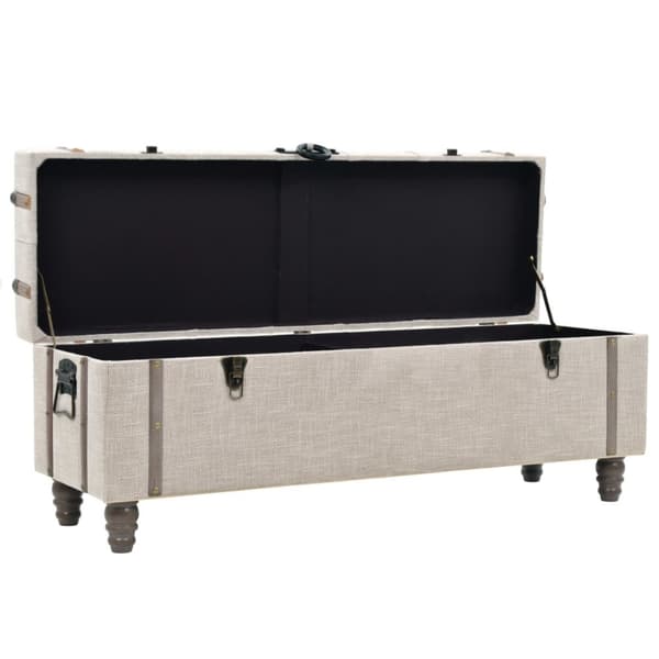 Förvaringsbänk set 3 delar massivt trä och stål 112x37x45 cm