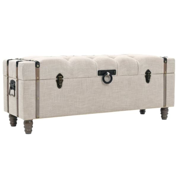 Förvaringsbänk set 3 delar massivt trä och stål 112x37x45 cm