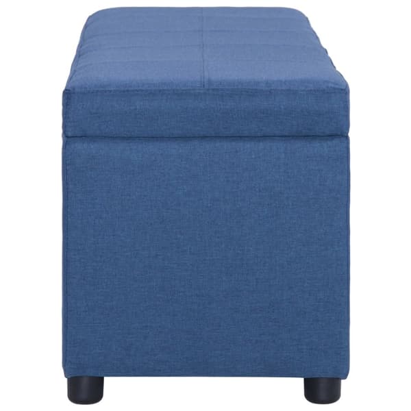Bänk med förvaringsutrymme 116 cm blå polyester