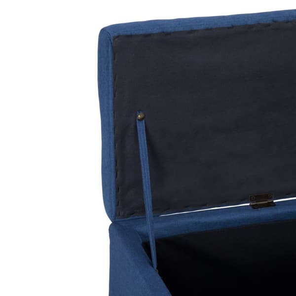 Bänk med förvaringsutrymme 116 cm blå polyester