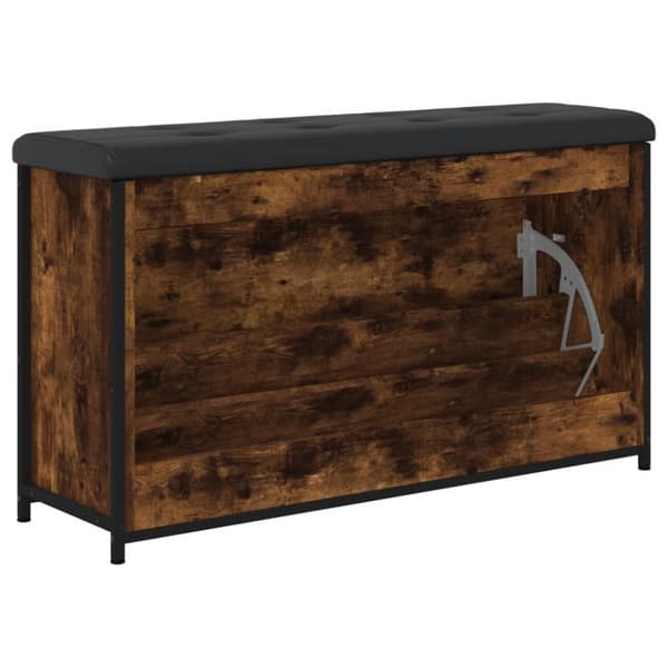 skobænk med vippeskuffe 102x32x56 cm røget egetræsfarve