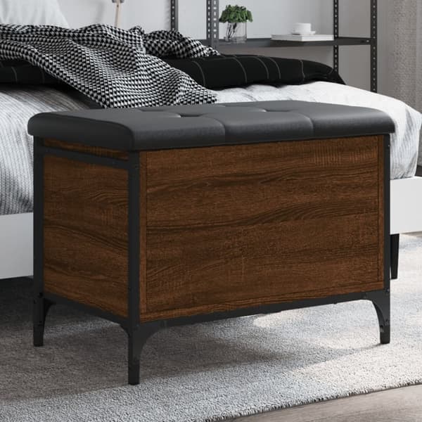 opbevaringsbænk 62x42x45 cm konstrueret træ brun egetræsfarve