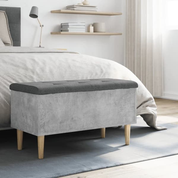 skobænk 82x42x46 cm konstrueret træ betongrå