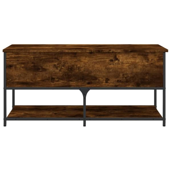 opbevaringsbænk 100x42,5x47 cm konstrueret træ røget egetræ