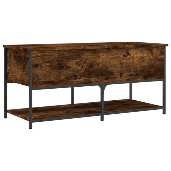opbevaringsbænk 100x42,5x47 cm konstrueret træ røget egetræ