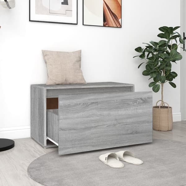 Eteisen penkki 80x40x45 cm harmaa Sonoma tekninen puu