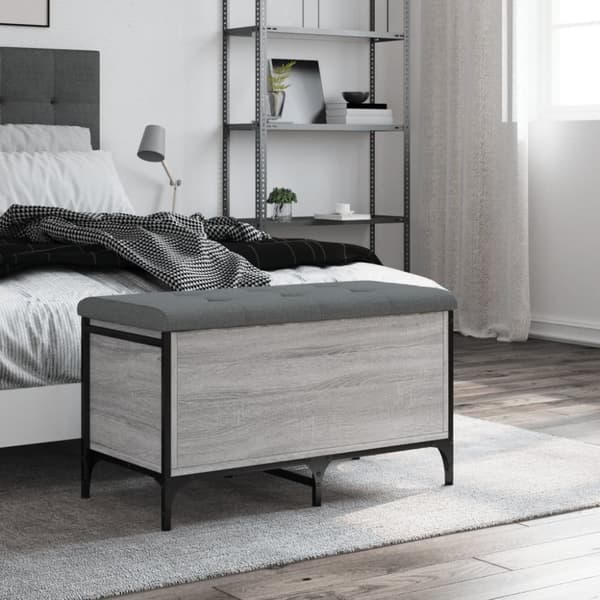 skobænk 82x42x45 cm konstrueret træ grå sonoma-eg