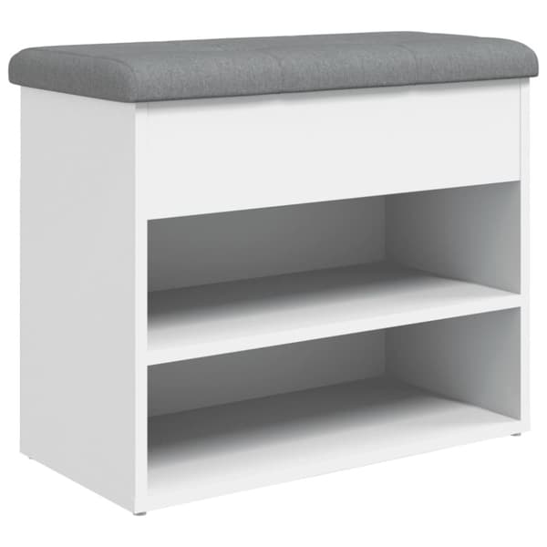 Skobänk vit 62x32x50 cm konstruerat trä