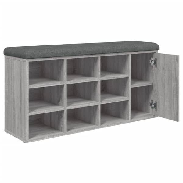 Skobänk grå sonoma 102x32x50 cm konstruerat trä