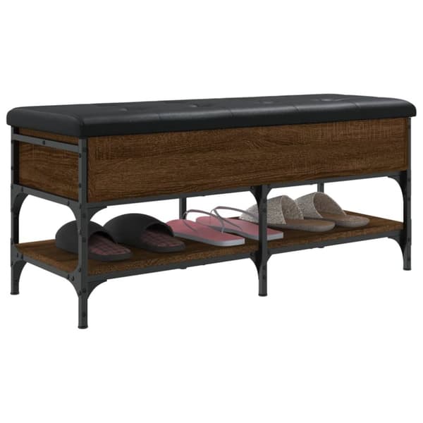 skobænk 102x42x45 cm konstrueret træ brun egetræsfarve