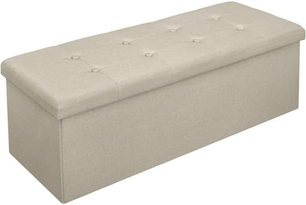 Rootz-verhoiltu taitettava säilytyspenkki - Ottomaanit - Kokoontaittuva jalkatuki - Tiheä vaahto - Tilaa säästävä - Kestävä - 110cm x 38cm x 37,5cm