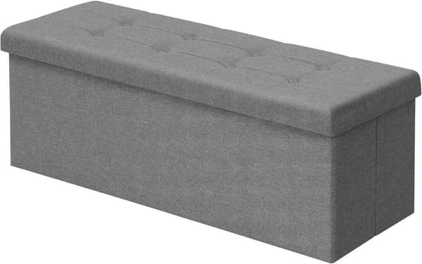 Rootz-verhoiltu taitettava säilytyspenkki - ottomaani - Kokoontaitettava jalkatuki - 118L Tilavuus - Tilaa säästävä - Mukava istuin - 110cm x 38cm x 3