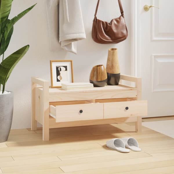 vidaXL entrébænk 80x40x43 cm massivt fyrretræ -  Opbevaringsbænke