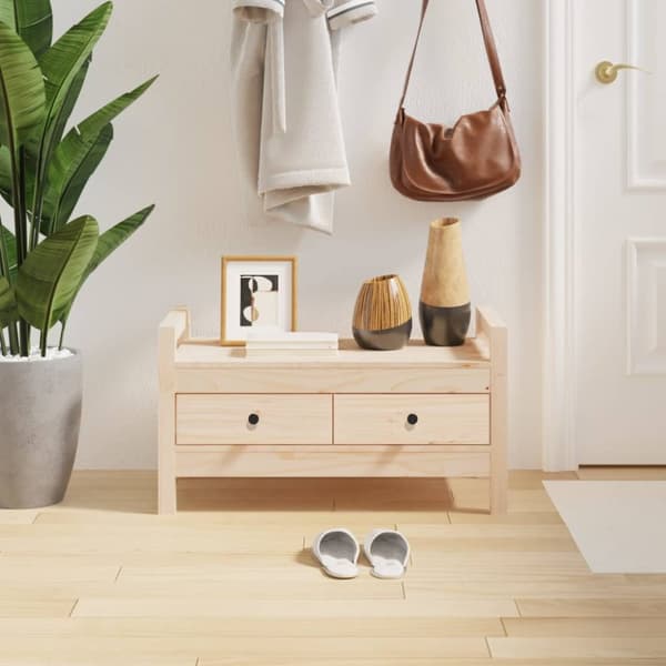 vidaXL entrébænk 80x40x43 cm massivt fyrretræ -  Opbevaringsbænke
