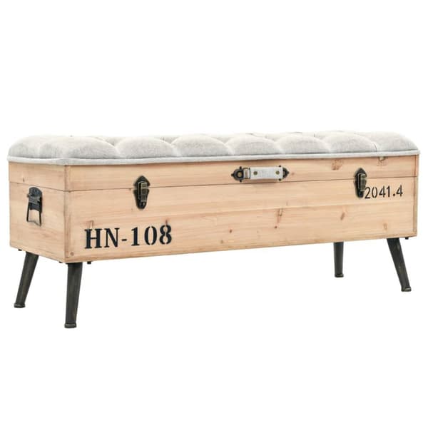 vidaXL Säilytyspenkki 110 cm täysi kuusi -  Eteis- & säilytyspenkit