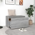Pikkukuva 4 / 10: vidaXL Eteisen penkki 80x40x45 cm harmaa Sonoma tekninen puu -  Eteis- & säilytyspenkit