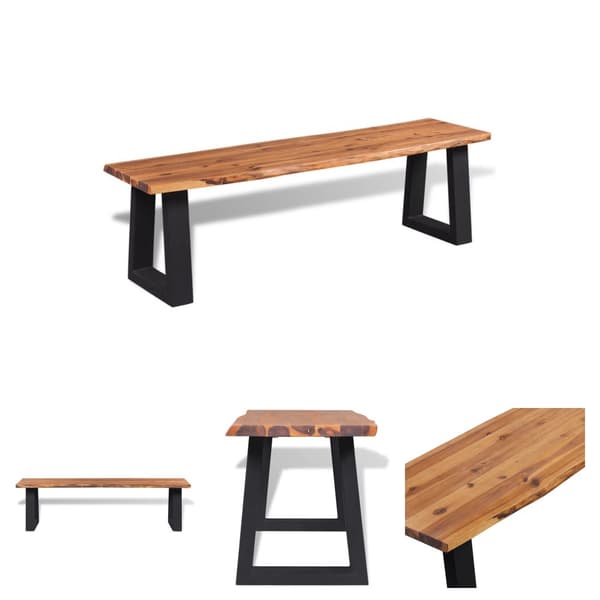 The Living Store Penkki kiinteä akaasiapuu 145 cm - Eteis- & säilytyspenkit