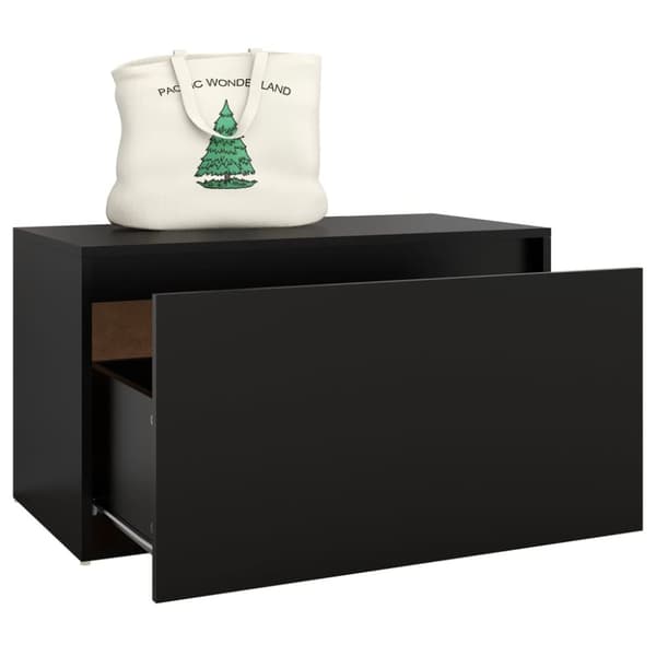The Living Store Hallbänk svart 80x40x45 cm spånskiva -  Förvaringsbänkar & hallbänkar