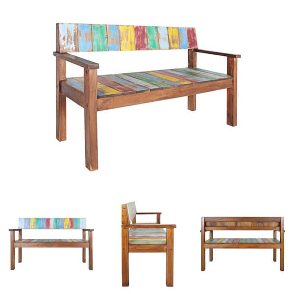 The Living Store Penkki 115 cm kierrätetty täyspuu -  Eteis- & säilytyspenkit