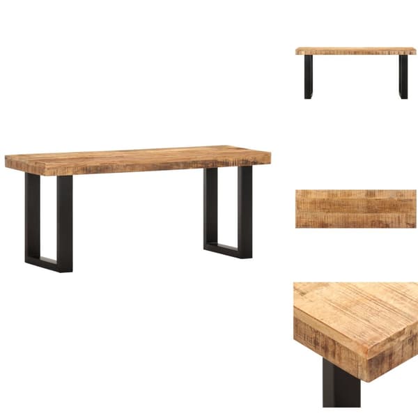 Eteis- & säilytyspenkit - Living Penkki 110 cm karkea mangopuu ja teräs