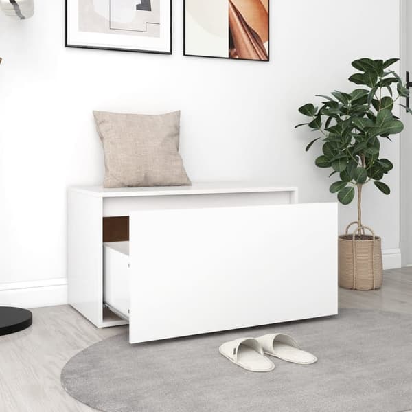 Förvaringsbänkar & hallbänkar - Living Hallbänk vit 80x40x45 cm spånskiva