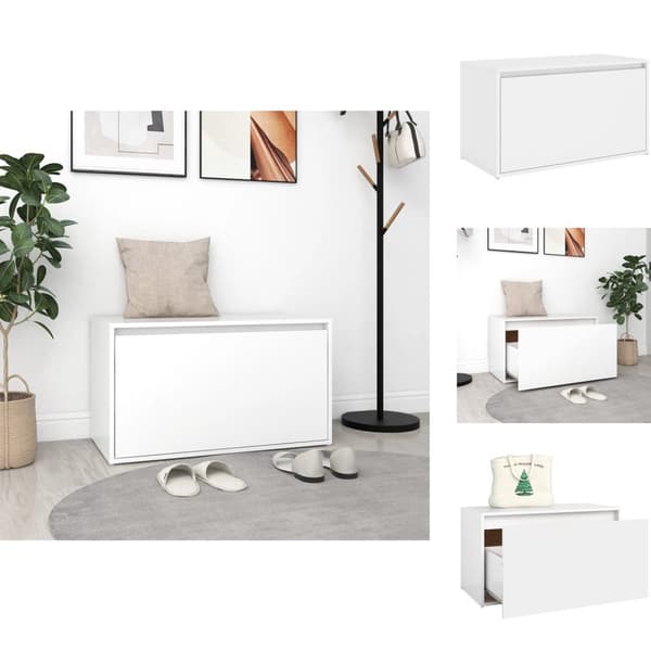 Förvaringsbänkar & hallbänkar - Living Hallbänk vit 80x40x45 cm spånskiva