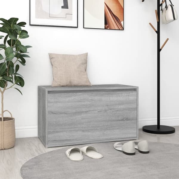 Förvaringsbänkar & hallbänkar - Living Hallbänk 80x40x45 cm grå sonoma-ek konstruerat trä
