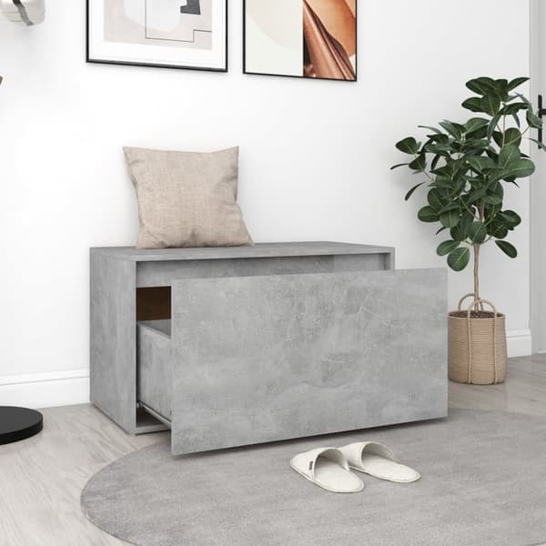 Förvaringsbänkar & hallbänkar - Living Hallbänk betonggrå 80x40x45 cm spånskiva