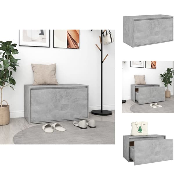 Förvaringsbänkar & hallbänkar - Living Hallbänk betonggrå 80x40x45 cm spånskiva