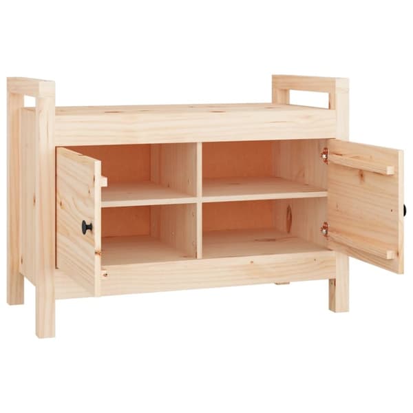 Opbevaringsbænke - Living entrébænk 80x40x60 cm massivt fyrretræ