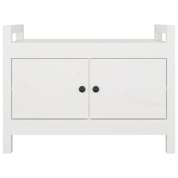 Opbevaringsbænke - Living entrébænk 80x40x60 cm massivt fyrretræ Hvid