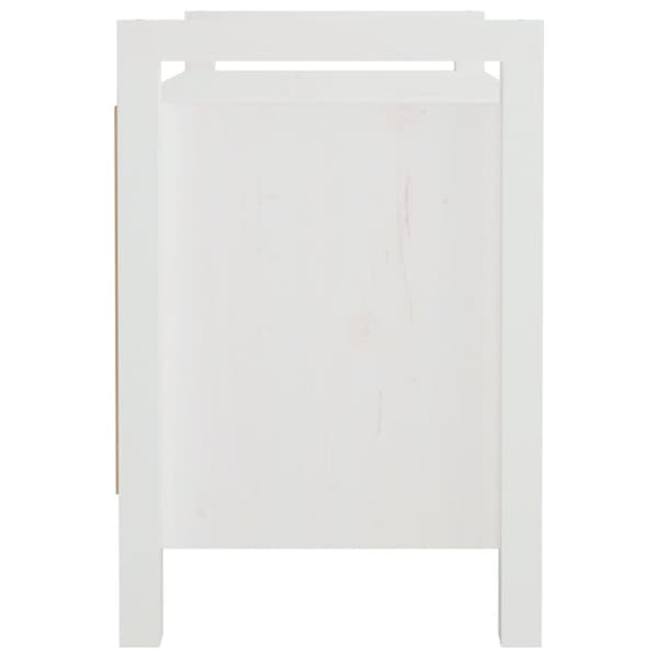 Opbevaringsbænke - Living entrébænk 80x40x60 cm massivt fyrretræ Hvid