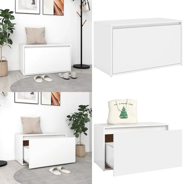 Entrébænk 80x40x45 cm spånplade hvid - Bænk - Bænke - Home & Living