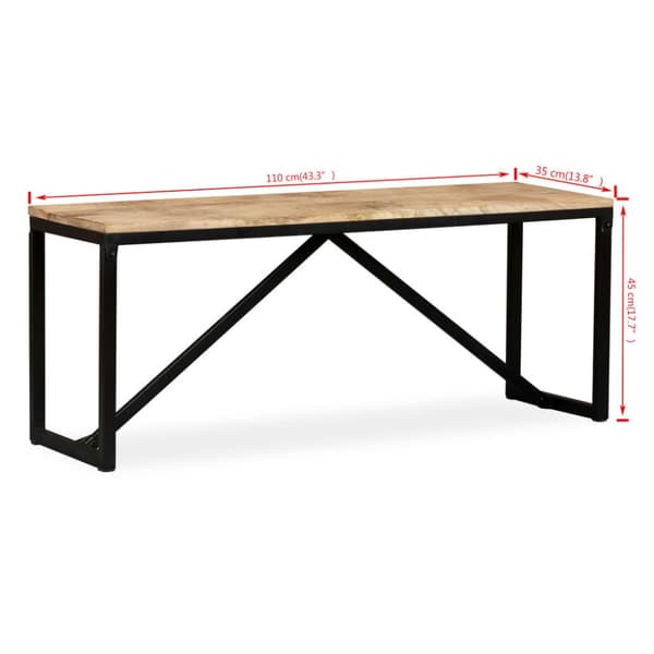 Penkki kiinteä mangopuu 110x35x45 cm - Penkki - Penkit - Home & Living
